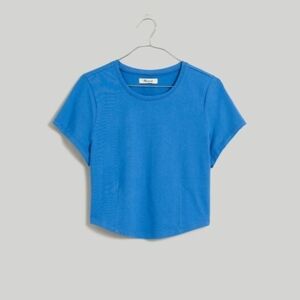 Madewell Dart Heavyweight Jersey Crewneck Tee Blue NN143 Women Small Nwt